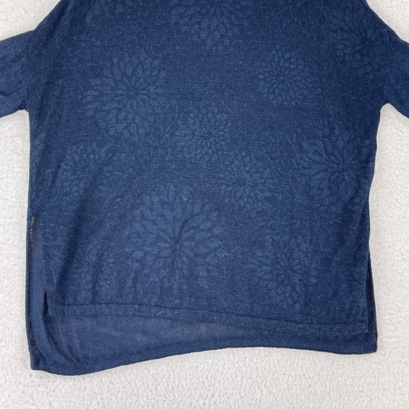 Pure J. Jill Blue Floral 100% Linen Shirt Womens Short Sleeve Pullover Size PXS - Picture 4 of 13